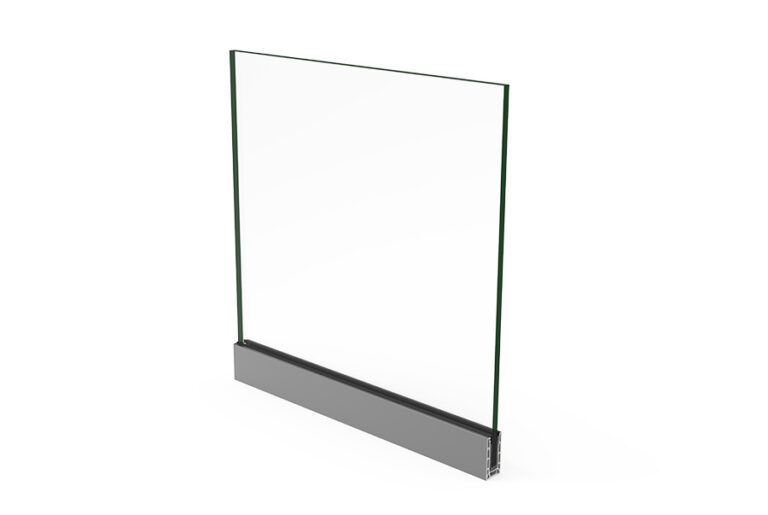 Section through the CORTIZO View Crystal Fit Plus Railing system, official manufacturer image