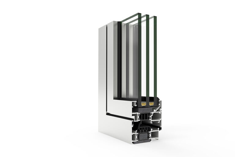 Section through the CORTIZO COR 70 Industrial system, official manufacturer image