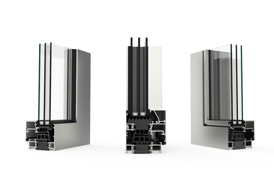 Section through the CORTIZO COR 75 Performance system, official manufacturer image