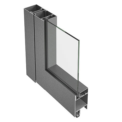 Jansen-Economy 60 – 90° corner section of the fire-resistant profile, official render