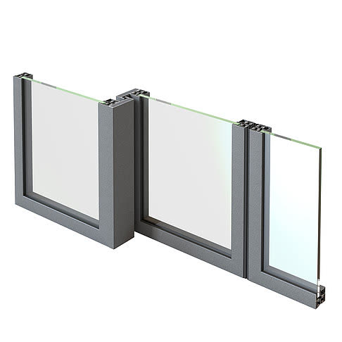 Jansen Janisol 2 – 90° corner section of the EI30 fire-resistant sliding door, official render