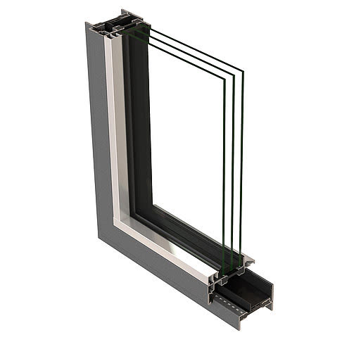 Jansen Janisol Arte 66 – 90° corner section of the 66 mm steel profile, official render