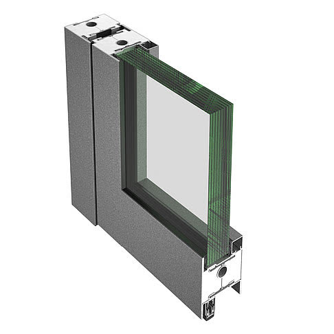 Jansen Janisol C4 – 90° corner section of the EI60/EI90 fire-resistant door profile, official render