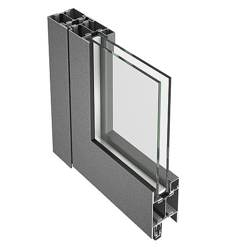 Jansen Janisol – 90° corner section of the steel door profile, official render