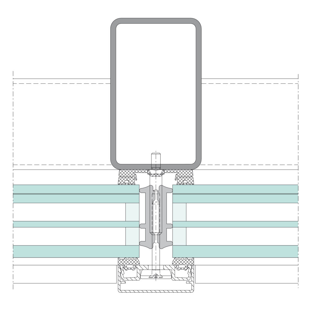 Detail section through the Jansen VISS Basic façade system