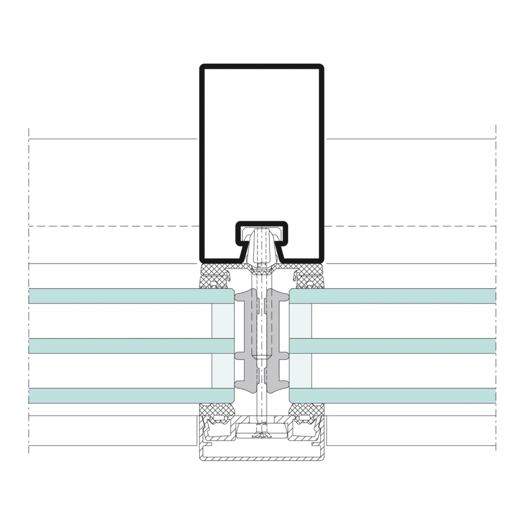 Detail section through the Jansen VISS façade system, official Jansen technical drawing