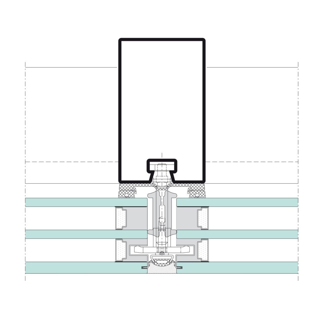 Detail section through the Jansen VISS SG façade system