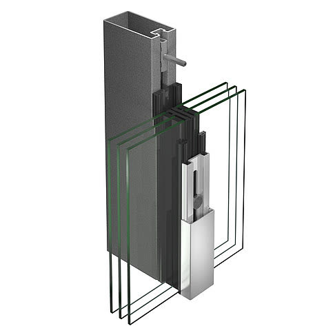 Jansen VISS – 90° corner section of the steel façade mullion, official render