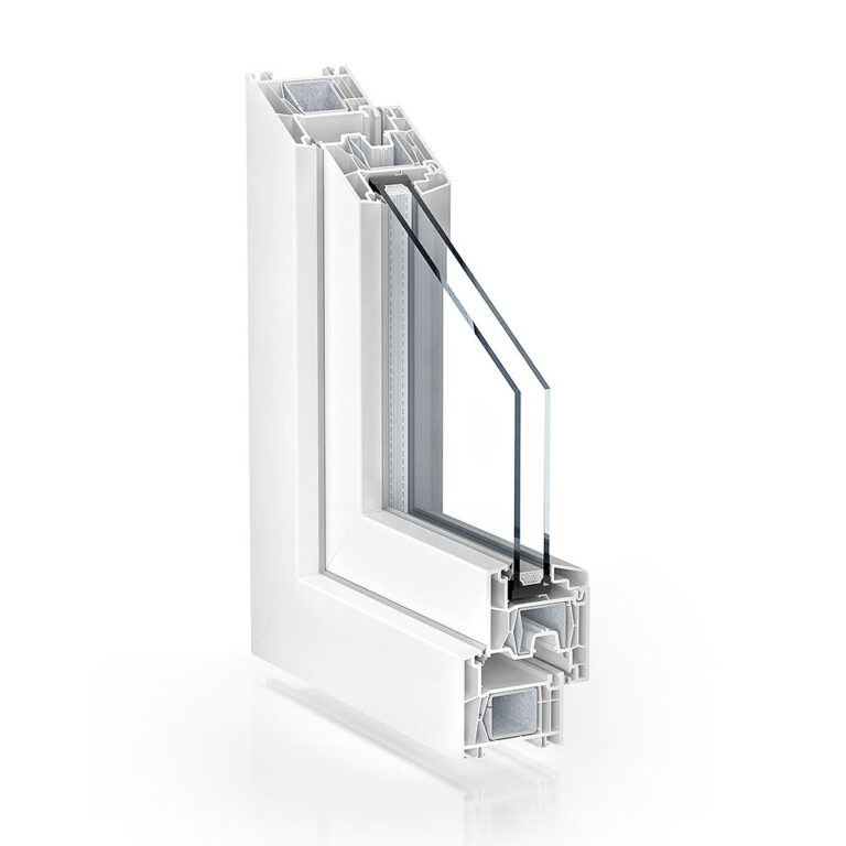 Kömmerling 70 AD – corner section of the PVC profile, official render