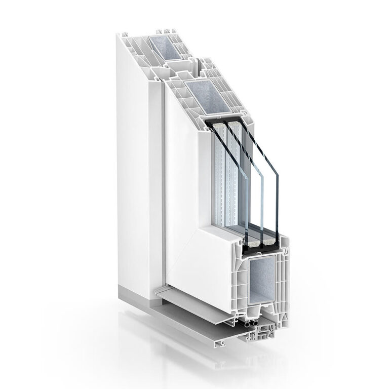 Kömmerling 88 entrance door – corner section of the profile, official render