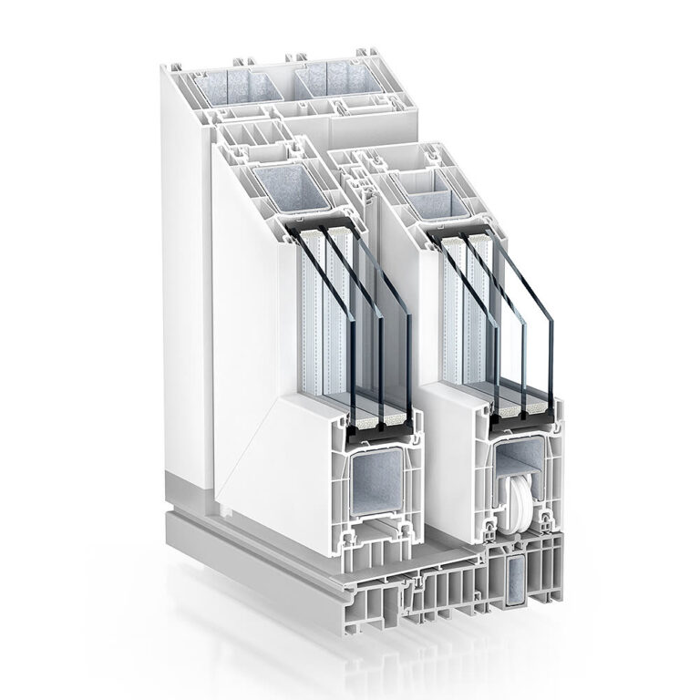 Kömmerling PremiDoor 76 – corner section of the lift-and-slide system, official render