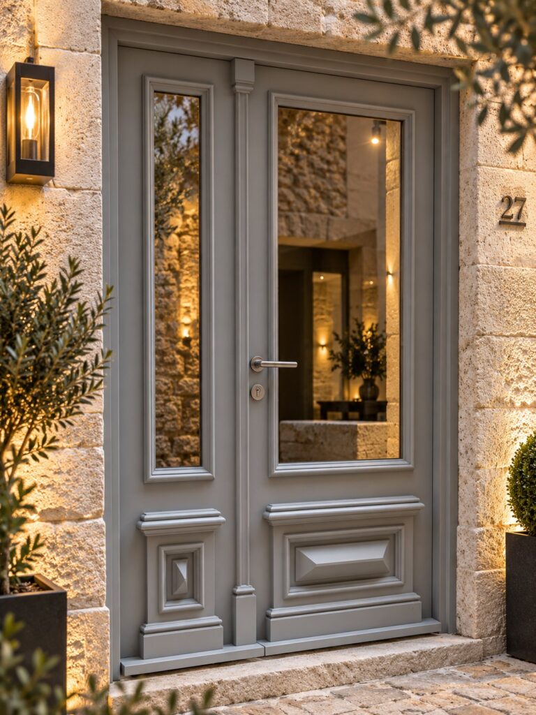 A two-leaf external timber door, made to order by MCV ProTrust