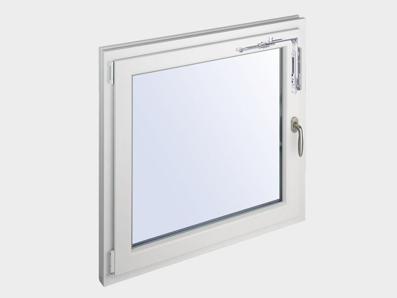 Fereastră din PVC cu contactele de supraveghere Winkhaus activPilot Control montate în feronerie